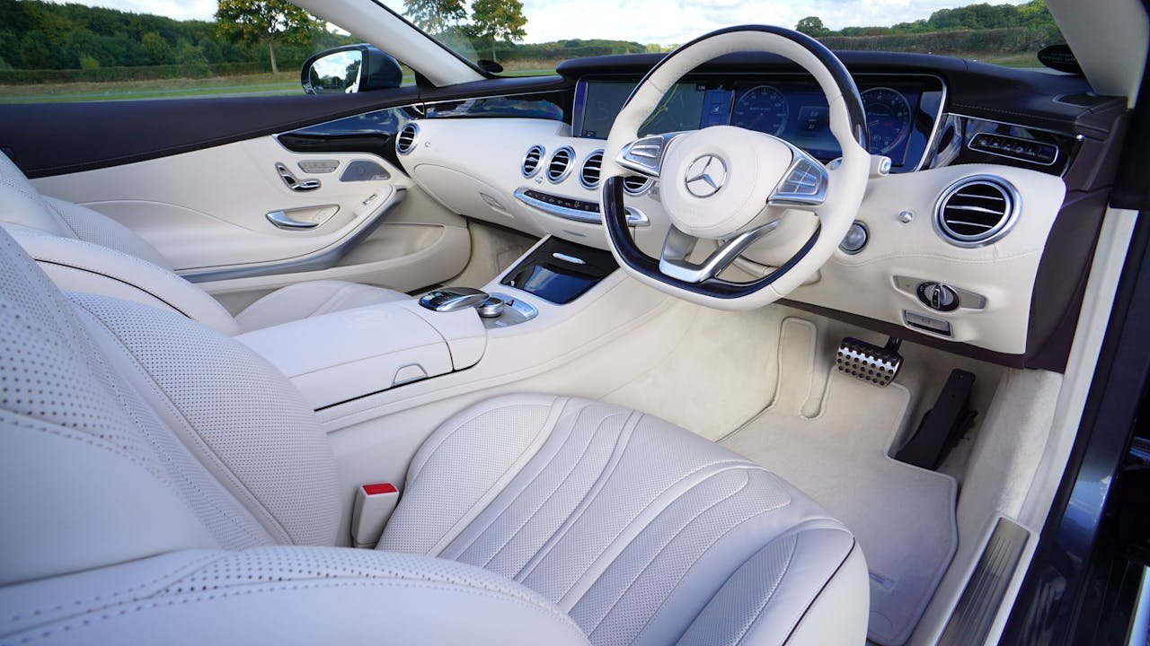 White Mercedes Benz Interior Design